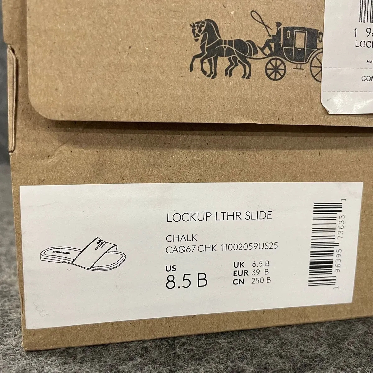 COACH LOCKUP LEATHER SLIDE SANDAL